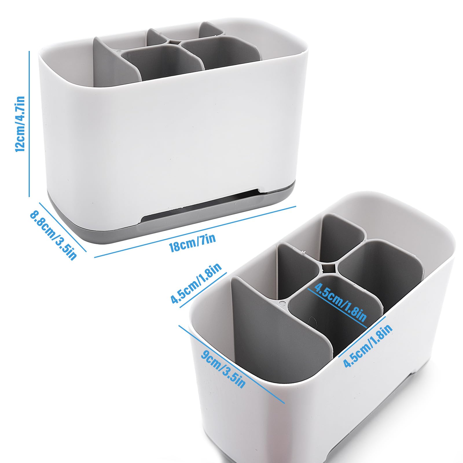 Portaspazzolino, portaspazzolino elettrico, portaspazzolino rimovibile, portadentifricio, con foro di scarico, blu | Leroy Merlin