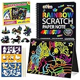 faentwc Regalo Niña 3-10 Años, Unicornios para Niñas Juguetes Niña 3-10 Años Scratch Art Juguetes Niños 3-10 Años Regalos Niña 3-10 Años Manualidades Niños Magic Scratch Book Regalo Navidad niño
