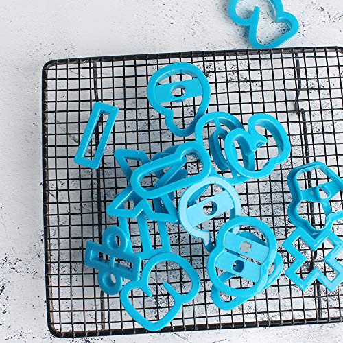 Qeleg 41 Pieces Alphabet & Numbers Fondant Cake Biscuit Diy Letter Number Cake Mold Fondant Sugarcraft Cookie Plunger Cutter Mold Decorating Tools-1-1/2" #TOP1