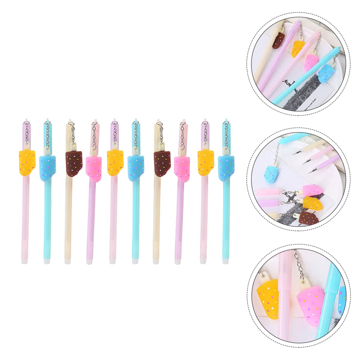 Ciieeo 2 Set Di Penne in Plastica E Penne Da Disegno Con Portachiavi Penne A Inchiostro Gel Per Ragazzi E Ragazze Che Imparano A Scrivere 10 Pezzi * 2