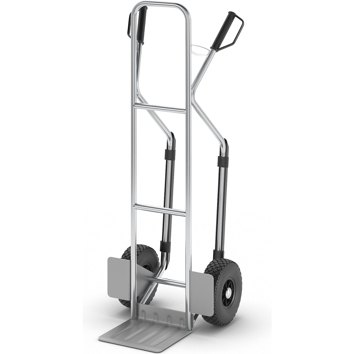 eurokraft pro | Sackkarre aus Aluminium | Modell XL: große Schaufel und Gleitkufen, mit fester Schaufel