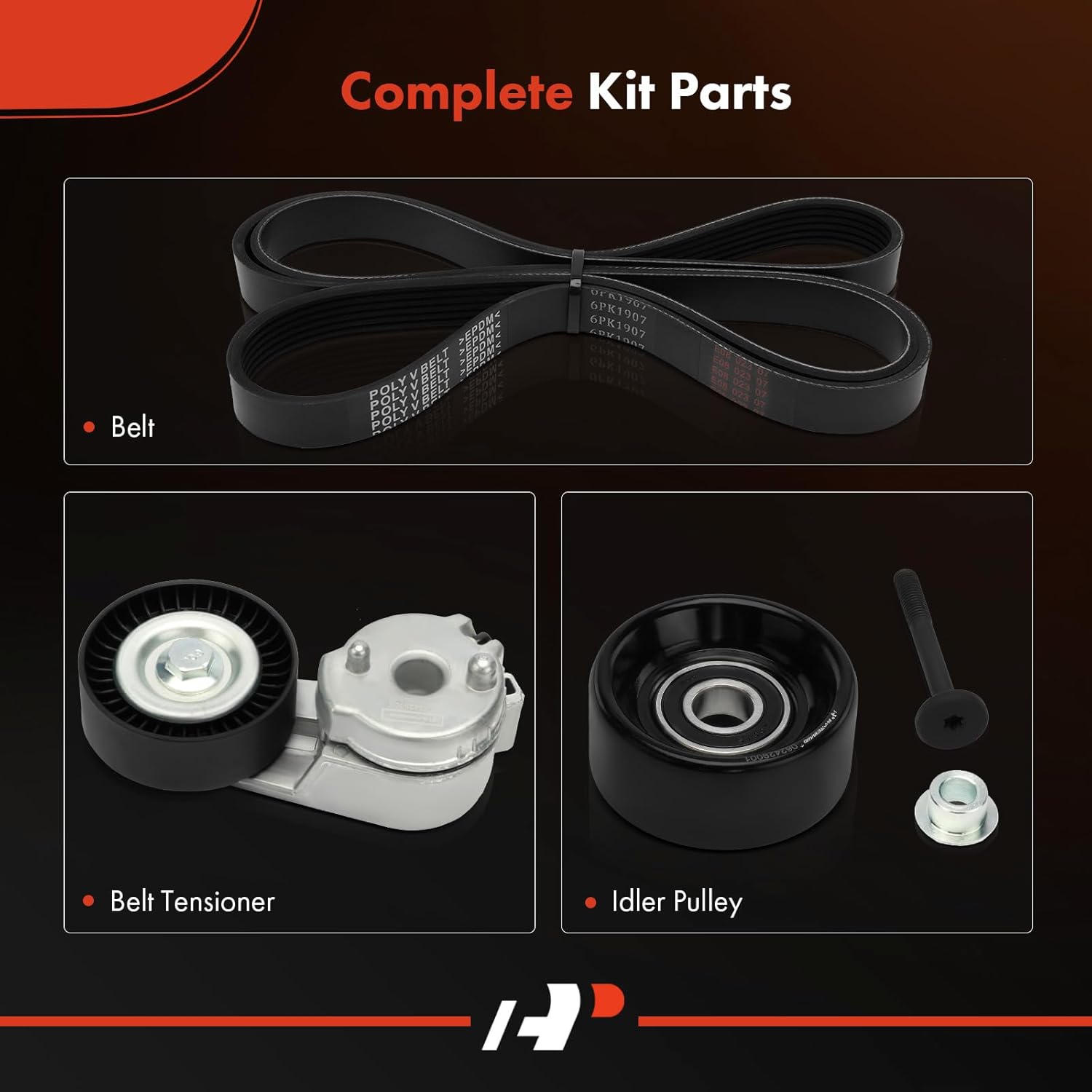 A-Premium Engine Serpentine Belt Drive Kit Compatible with Jeep TJ Series Wrangler 2000-2006, TJ 2000-2006 - 4.0L