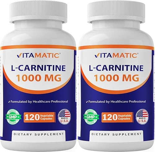 Vitamatic L-Carnitina Fumarato 1000 mg - 120 Cápsulas Vegetales (2 Botellas)