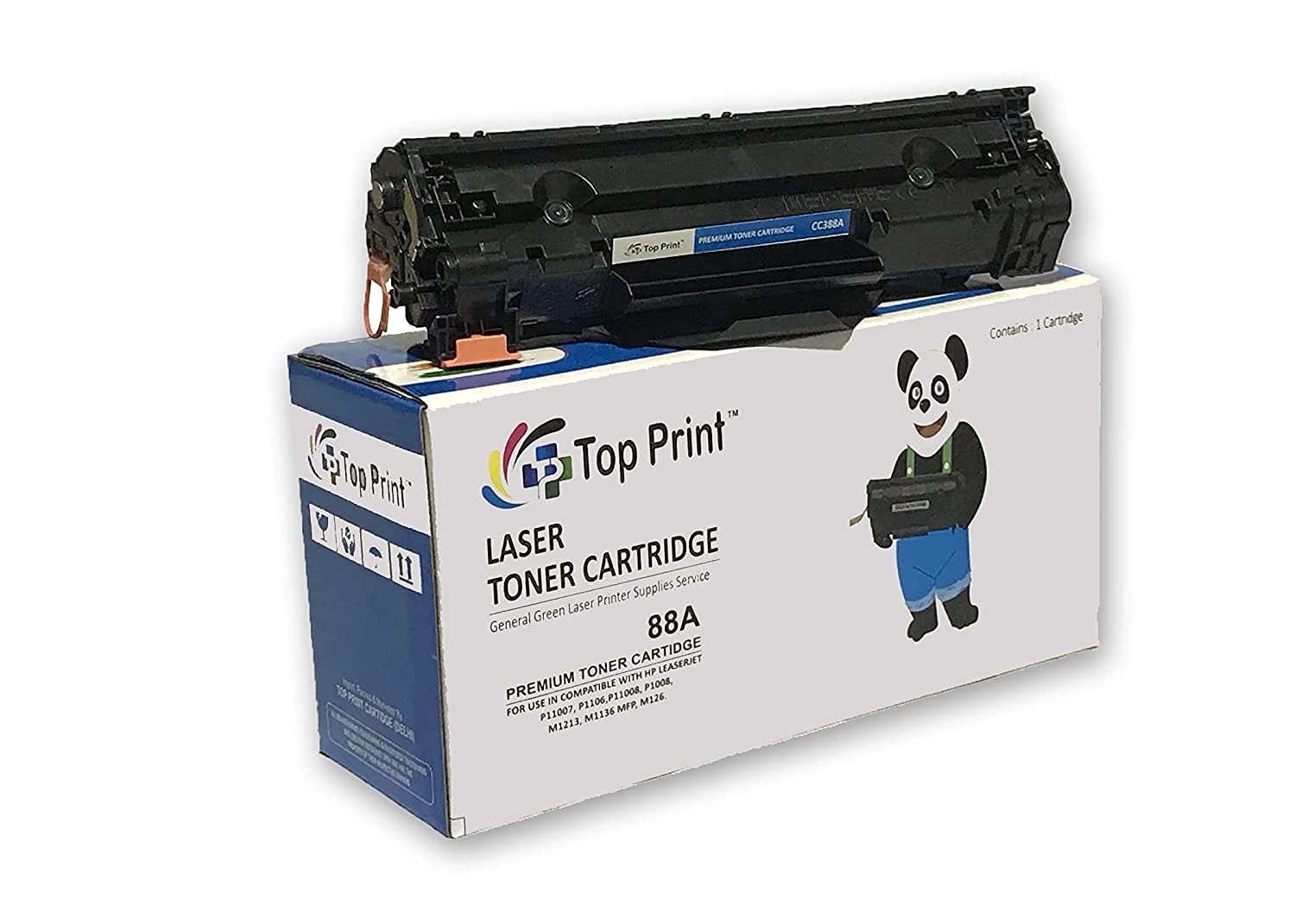 Top Print 88A CC388A Laserjet Toner Cartridge for HP Laserjet Printer M1136, MFP, P1007, P1106, P1108, P1008, M1213nf, MFP, M126nw MFP, M1218nfs, M128fw MFP, M128fn Blackfor HP Laserjet M126nw MFP Black