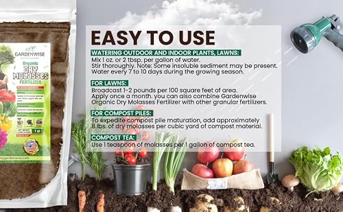 GARDENWISE Organic Molasses for Plants - Horticultural Molasses - Ideal for Traditional & Hydroponic Gardening, for Indoor & Outdoor Plants (1 Quart) - Thumbnail 5