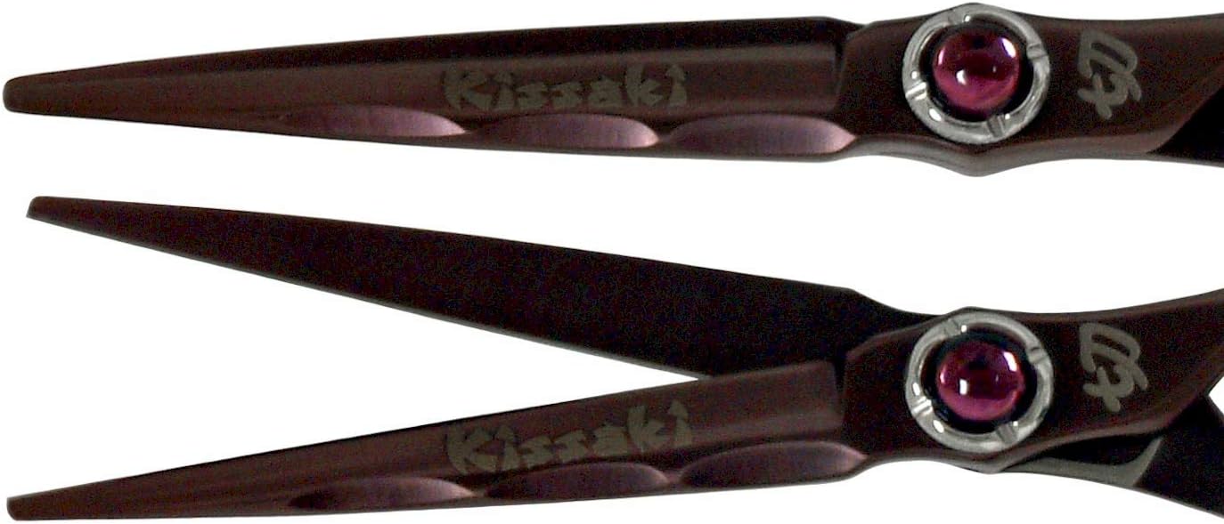Kissaki Hair Scissors Ryu-Jin 6.0 inches Black Cherry Titanium Hair Cutting Scissors Hairdressing Shears