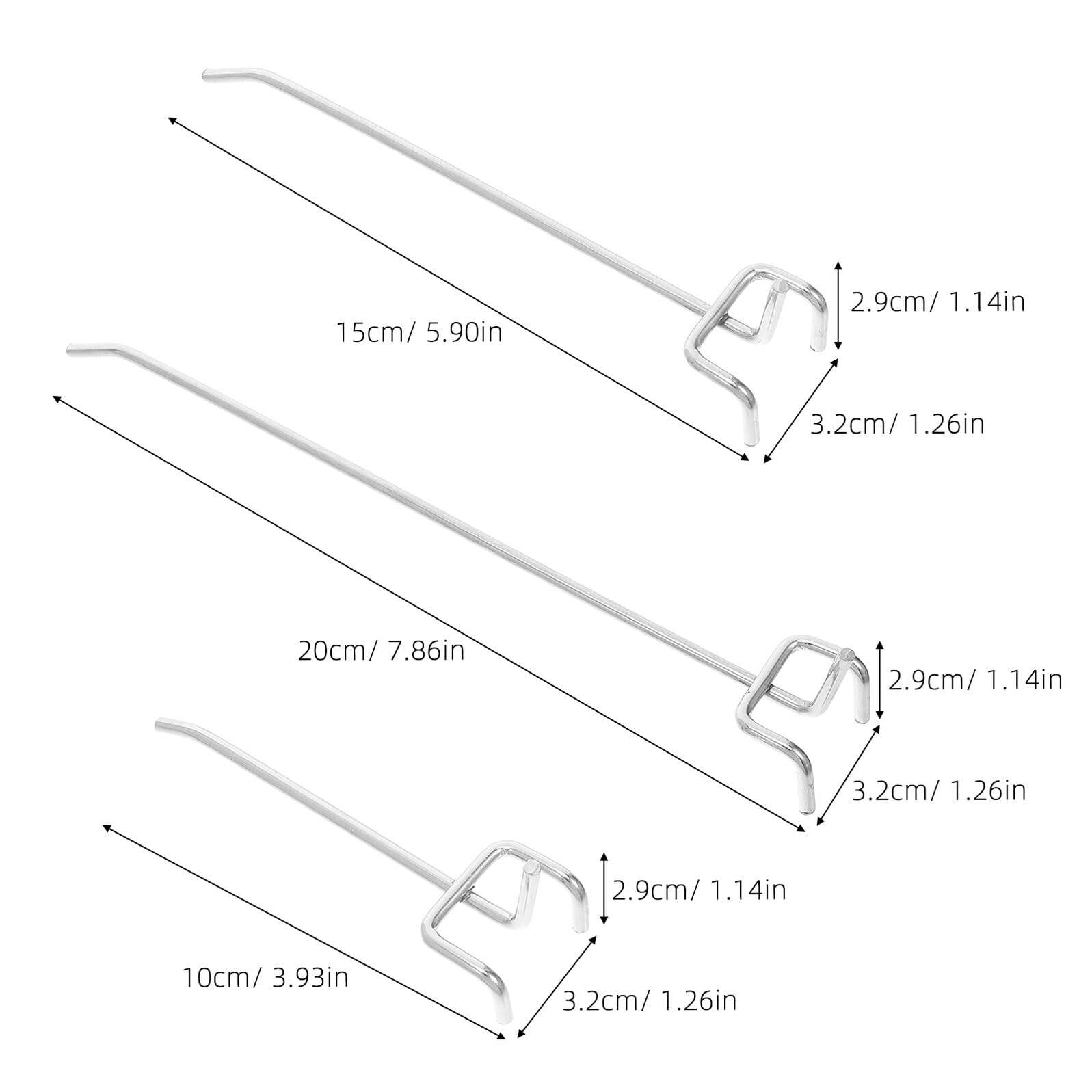 Mobestech 90 Stück Schwere Lochwandhaken aus Eisen, Silber, 3, 2 Mm