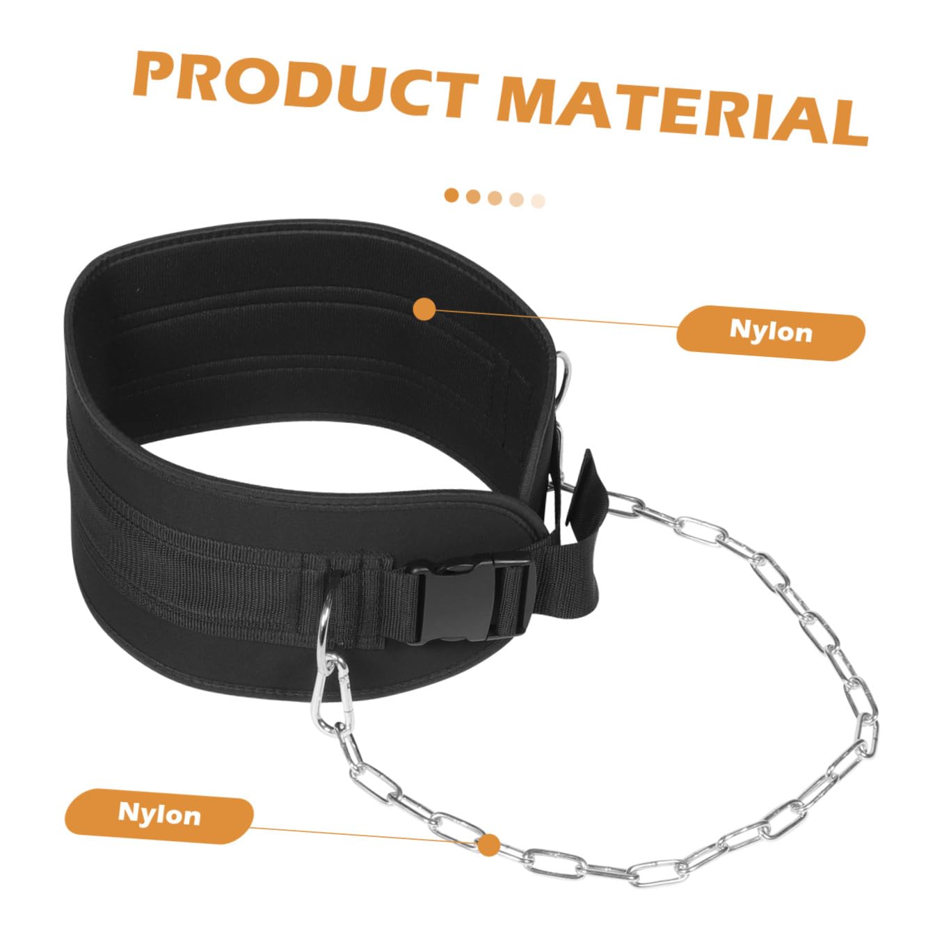 Cintura per Allenamento con Catena Regolabile in Ferro e Nailon, Design Avvolgente per Sollevamento Pesi, Migliora Forza di Spalle, Petto e Schiena, per Weight Training