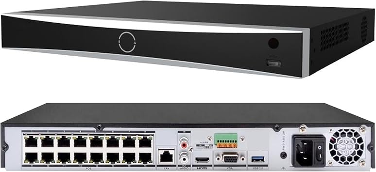 4K PoE 16 Channel NVR DS-7616NXI-K2/16P Network Video Recorder Plug & Play with 16 Power-Over-EthernetPoE interfaces,Work with 12 MP/8 MP/6 MP/5 MP/4 MP/3 MP/1080p IP Camera