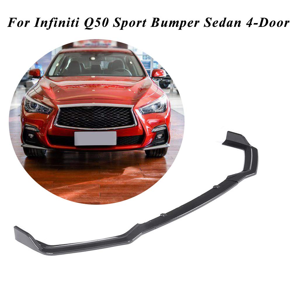 Carbon Fiber Chin Spoiler fits for 2018-2020 Infiniti Q50 Sport Front Bumper Lip Spoiler Chin Splitter Body Kits Factory Outlet（3PCS/Set）