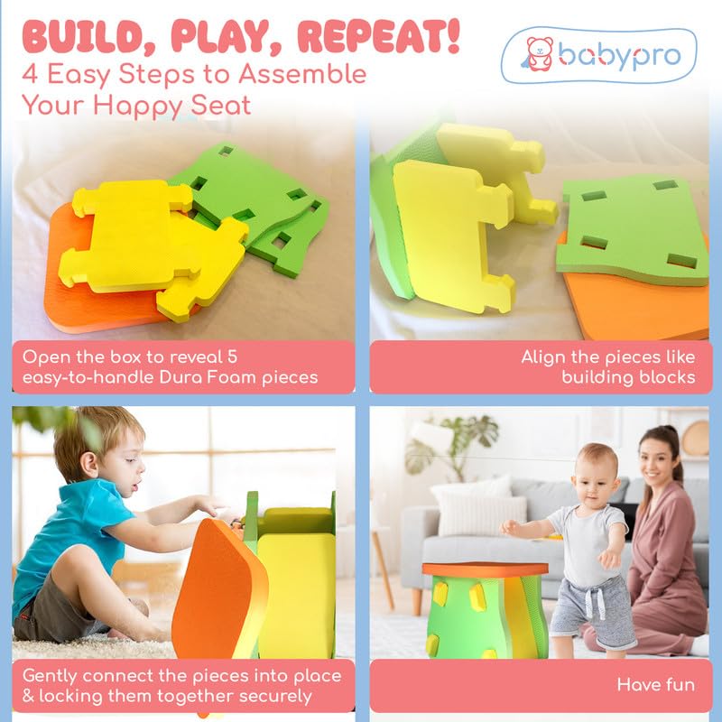 Image of Babypro Multifunctional Foam Stool, Play Chair, Work Station for Kids, Soft Non-Toxic Foam, Safe with Rounded Edges, Lightweight, Durable, Ideal for Home, Daycares & Preschools, Withstands Upto 95 kgs