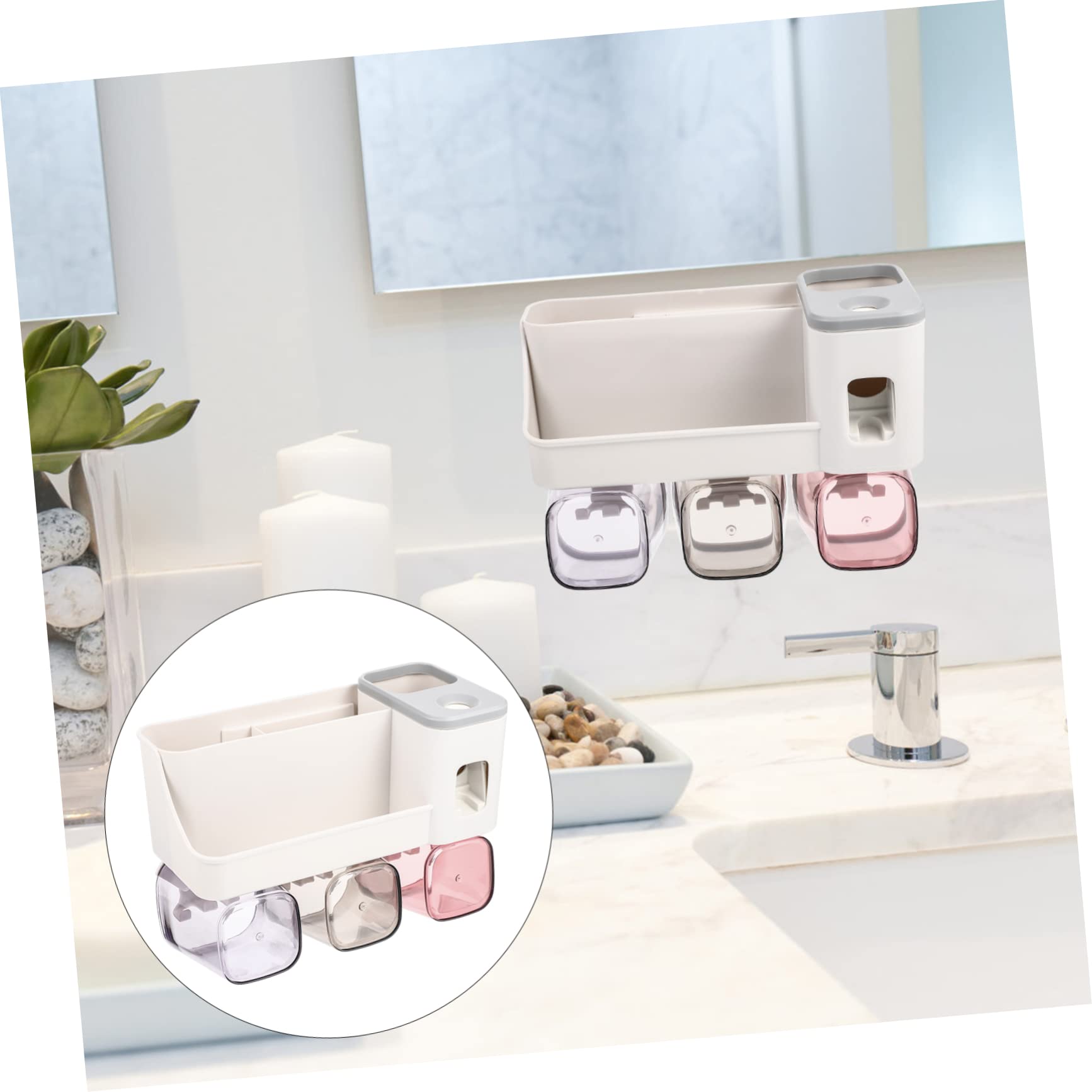 Portacepillos de Dientes de Pared Plástico Organizador Baño