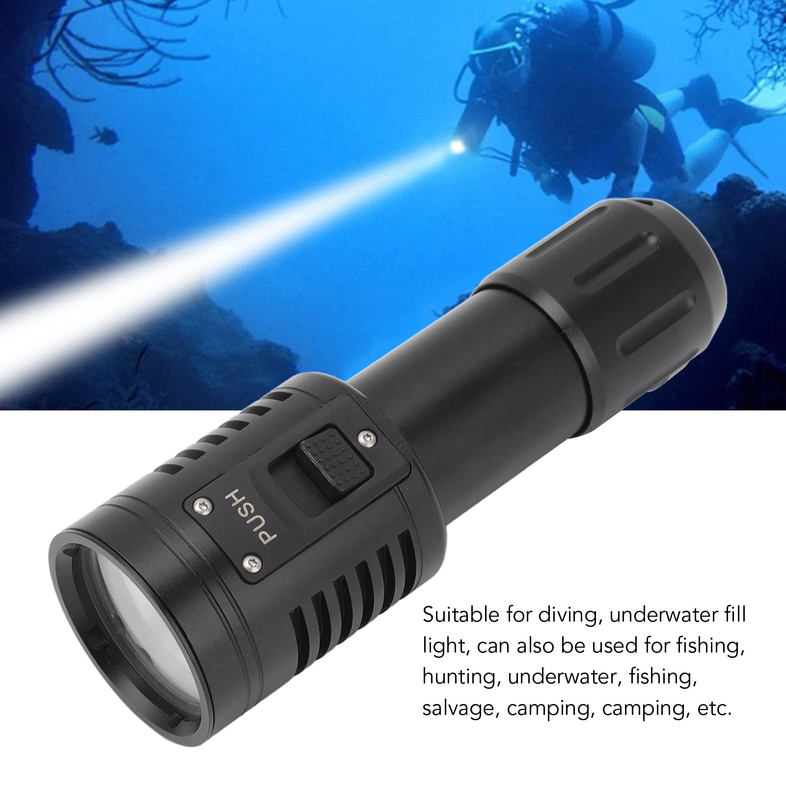 Torcia Subacquea Luce Video Subacquea Leggera 6 modalità Luce 5000LM for la e la Caccia