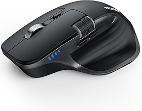 TECKNET High Performance Bluetooth Wireless Mouse (BT5.0/5.0+2.4G), Horizontal Scroll Wheel, Quick Scrolling, 4800 DPI Ergonomic Rechargeable Mouse for PC/Tablet/MacOS/Windows, Black