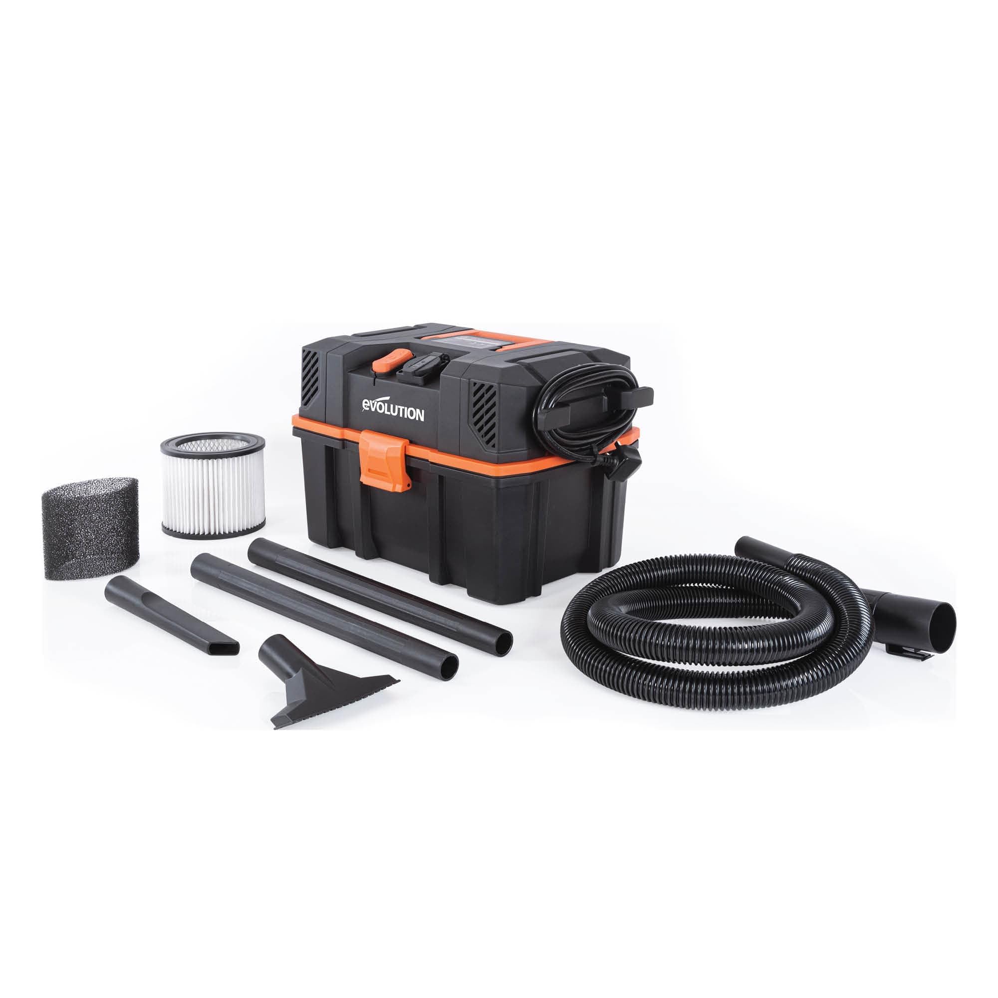 Evolution R15VAC Aspiratore polvere a secco e a umido con presa di potenza - Potente motore da 1.000 - Flusso d'aria a doppia funzione, aspiratrucioli legno, aspirapolvere professionale