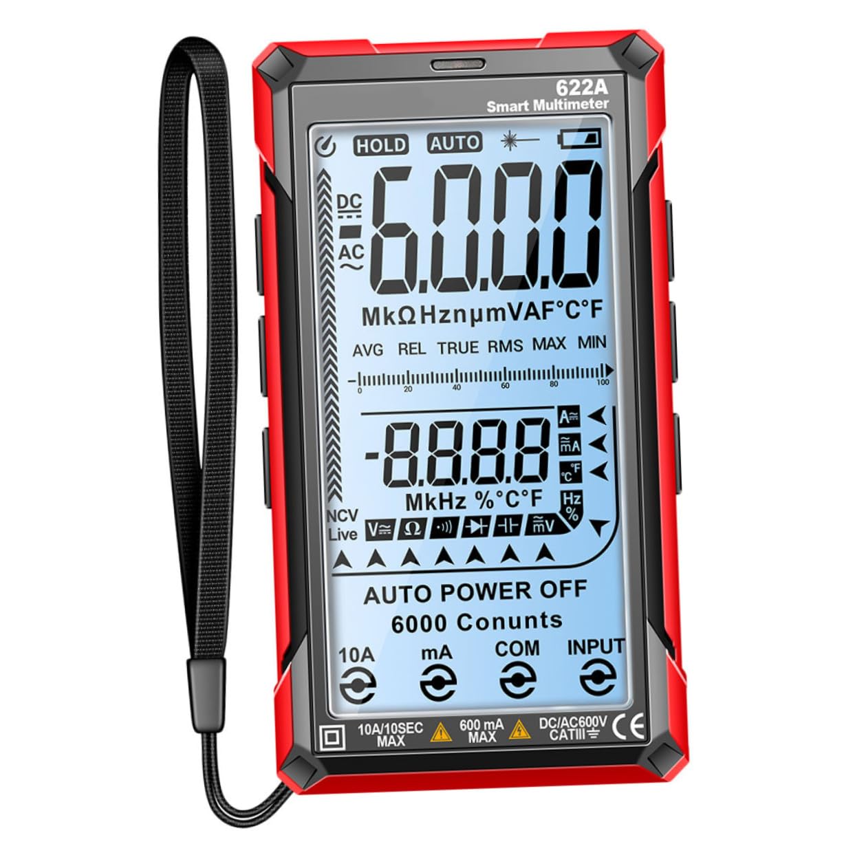 Alipis Professional Digital Multimeter Auto-ranging Voltage Tester Frequency Multi Tester for Resistance Capacitance Measurement Portable and Lightweight