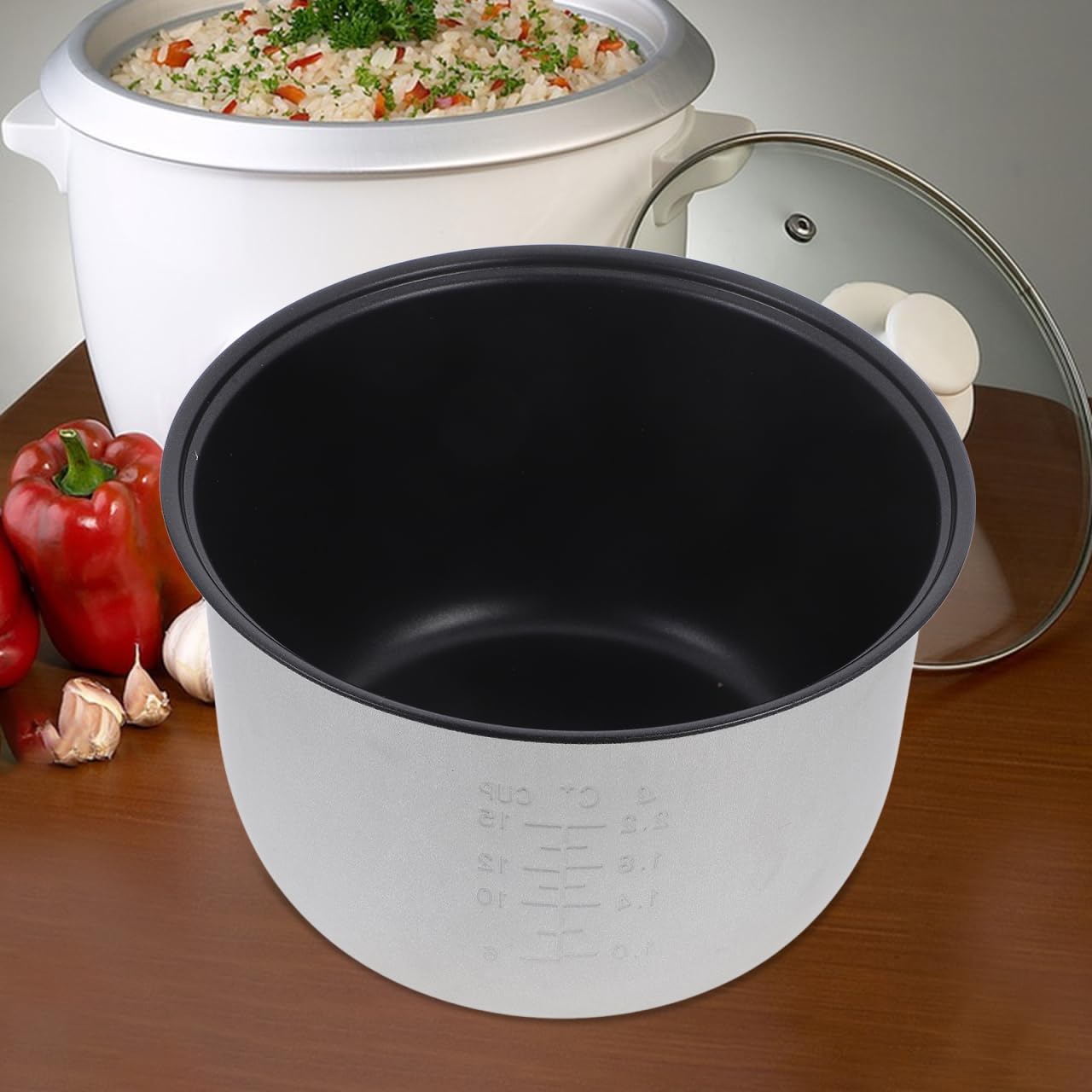 Garneck Pentola Interna Antiaderente 5L Per Cuociriso Elettrico Ricambio Contenitore in Acciaio Per Preparazione Riso Torte E Zuppe Accessori Casa Cucina