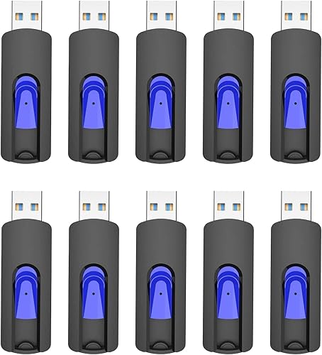 Unidad flash de 16 GB, paquete de 10 unidades flash JUANWE USB 3.0, unidad flash a granel de 16 GB, unidad USB 3.0 retráctil USB Jump Drive para