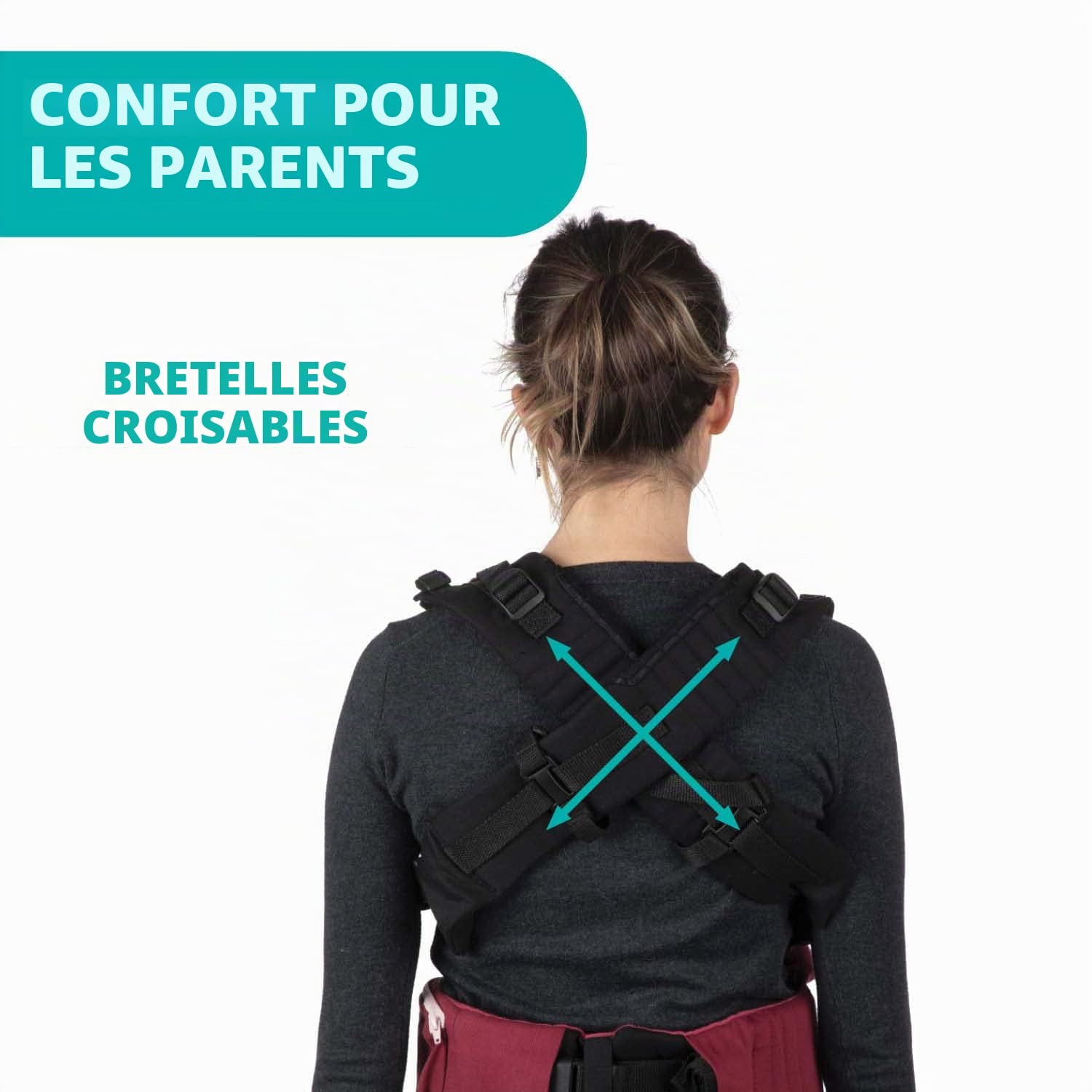 Chicco Myamaki Fit Porte-Bébé Physiologique et Multi-Position, Soutien du Dos et de la Nuque - de la Naissance à 15 kg - Burgundy Powder