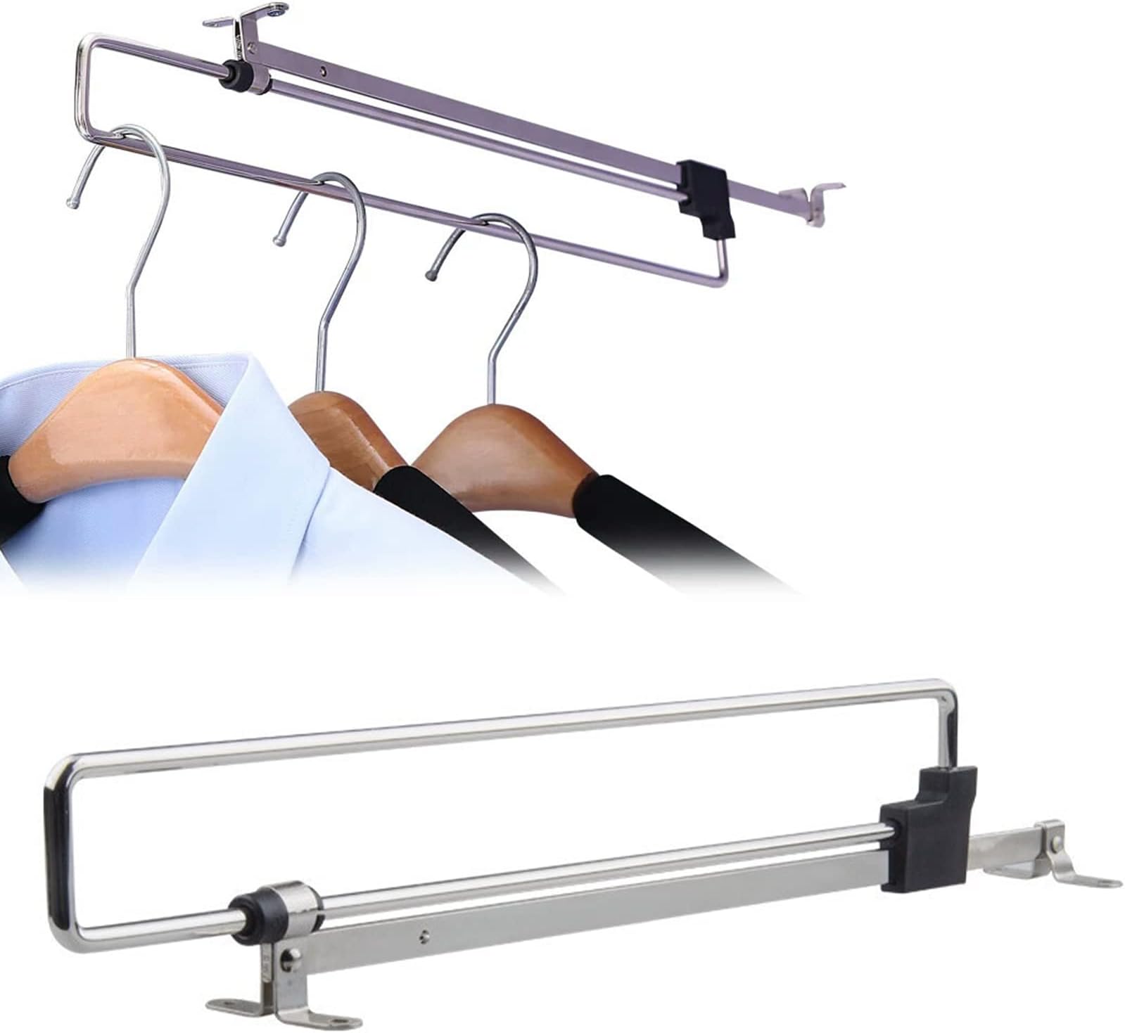 HAFELE Porte-Cintres Extensible Pour Armoire – Support Coulissant Pour 12 Cintres, Longueur 312 Mm