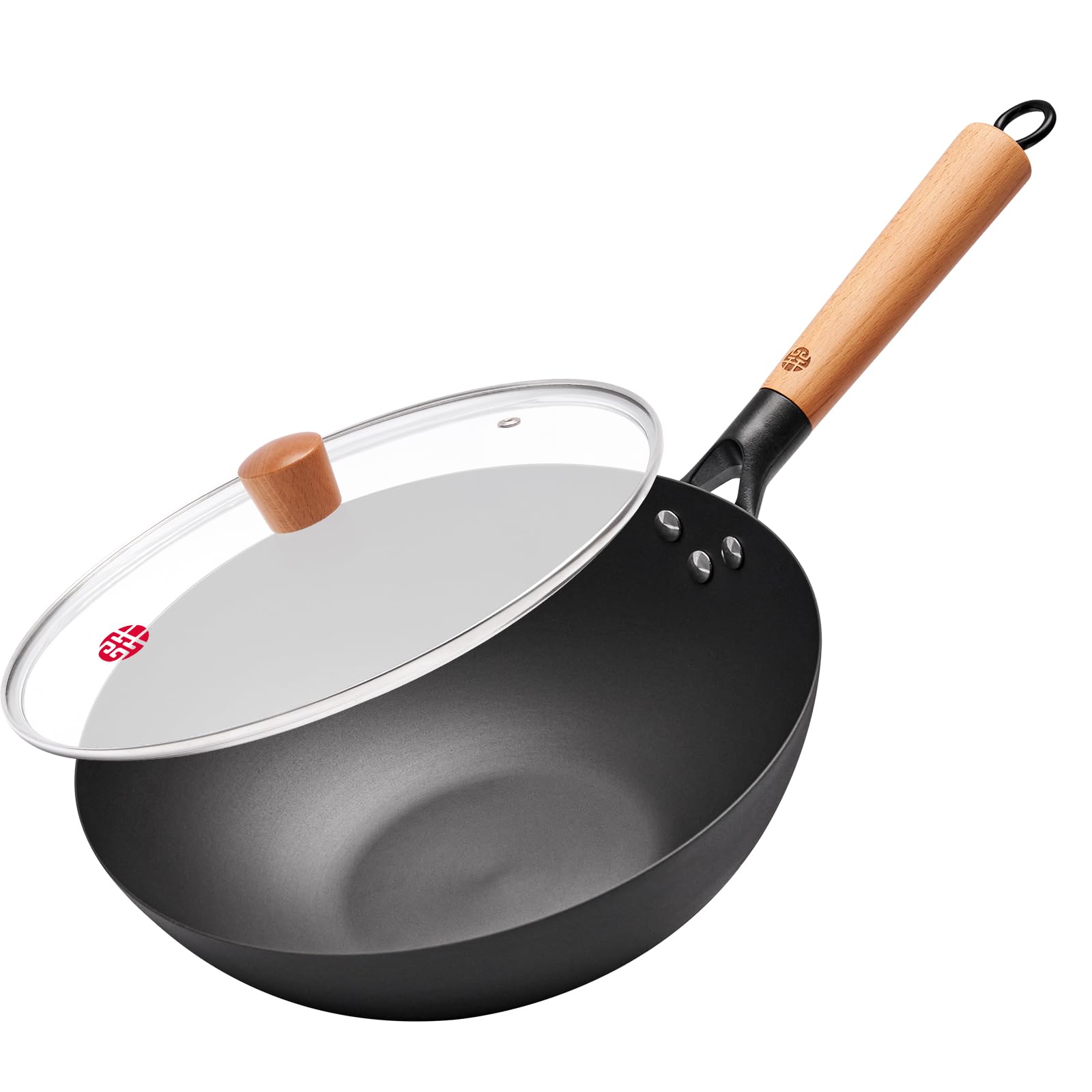 Amazon｜WANGYUANJI 中華鍋 30cm 炒め鍋 IH ガス対応 ガラス蓋付き