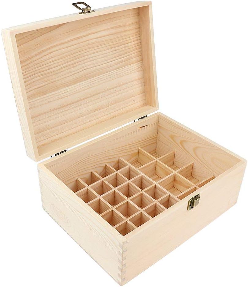 38 Slots Natural Wood Essential Oil Box Aromatherapy Storage Case Wooden Box