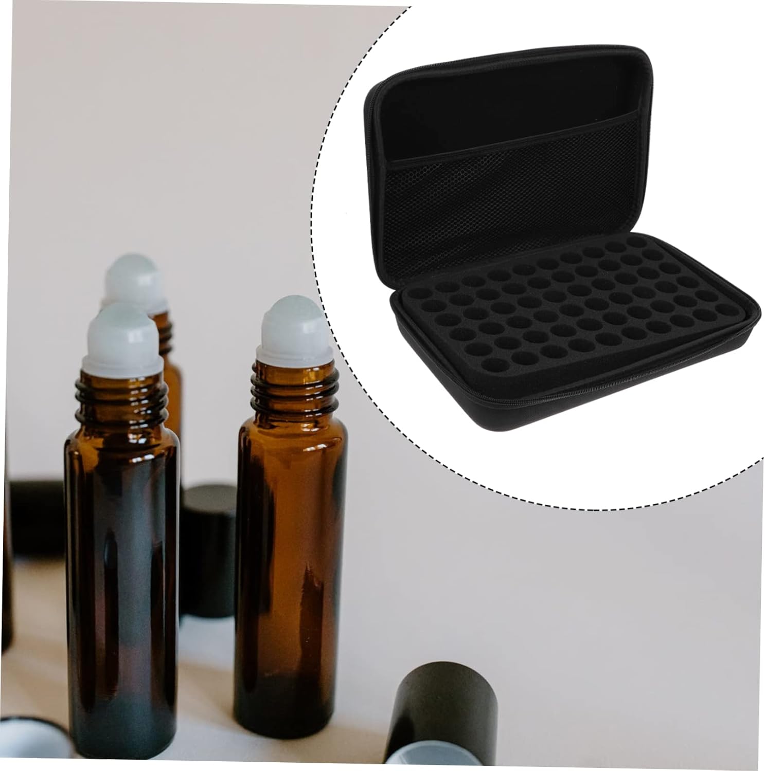 1Pc Portable Essential Oil Bottles Organizer Shockproof Storage Pouch Travel Bag for Aromatherapy Bottles for Outdoor Travel and Present Giving
