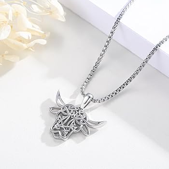 Amazon.co.jp: Twoowl ケルト牛ペンダントネックレス 925