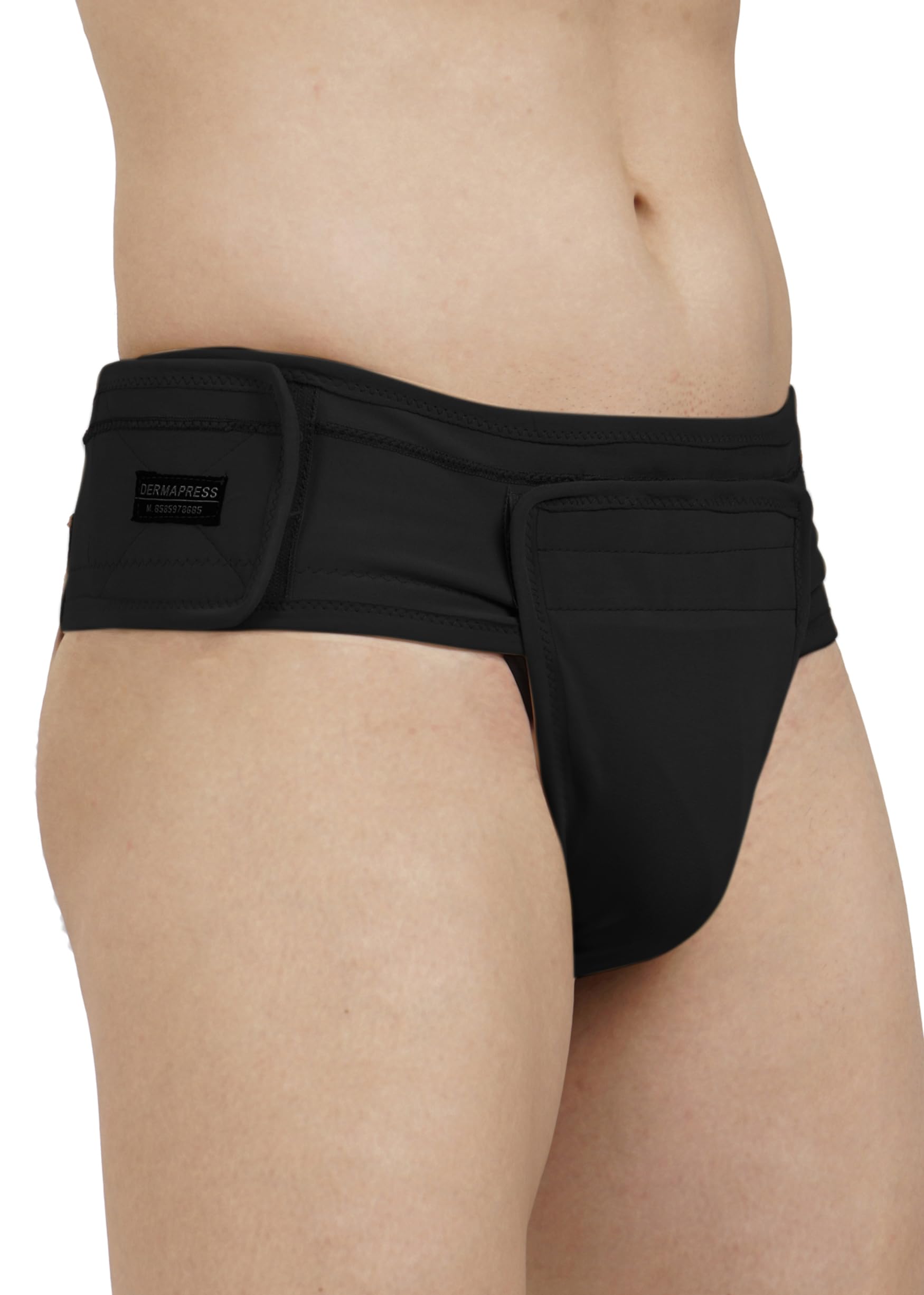 Inguinal Hernia Supporter || MODERATE COMPRESSION || Hook & Loop Closure || Scrotum Support || Gym & Daily Use Supporter || Relieve Pain and Swelling || Stretchable || Cotton-Lycra Fabric || Breathable Cotton-Lycra (Black, 4XL)-image-27