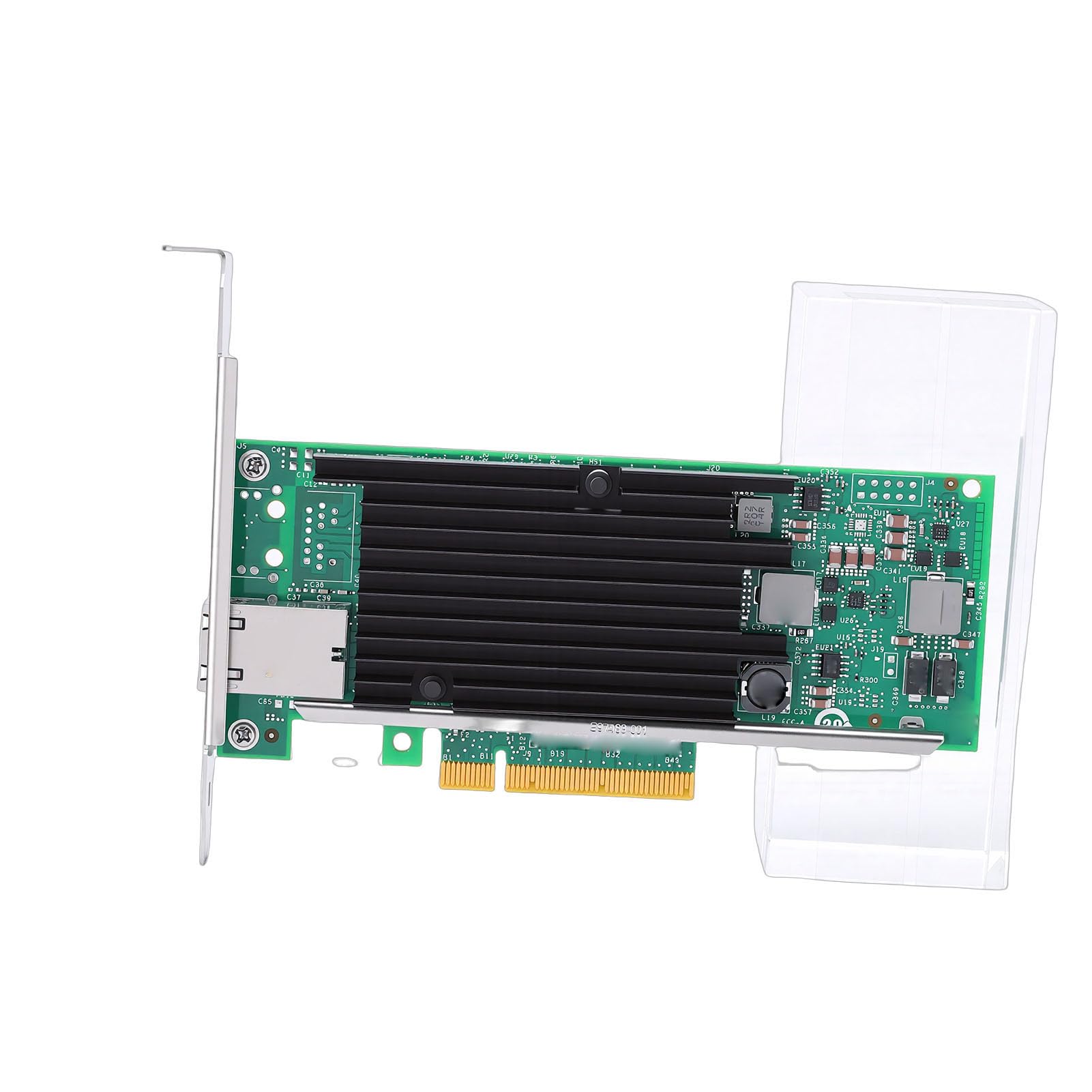Fockety Scheda di Rete da 10 Gb, Controller X540-T1 Tecnologia Intelligent Offload Adattatore Ethernet PCIe 2.0 X8, Porta RJ45 100 MbE 1 GbE 10 GbE con Design di Dissipazione del Calore per i Dati