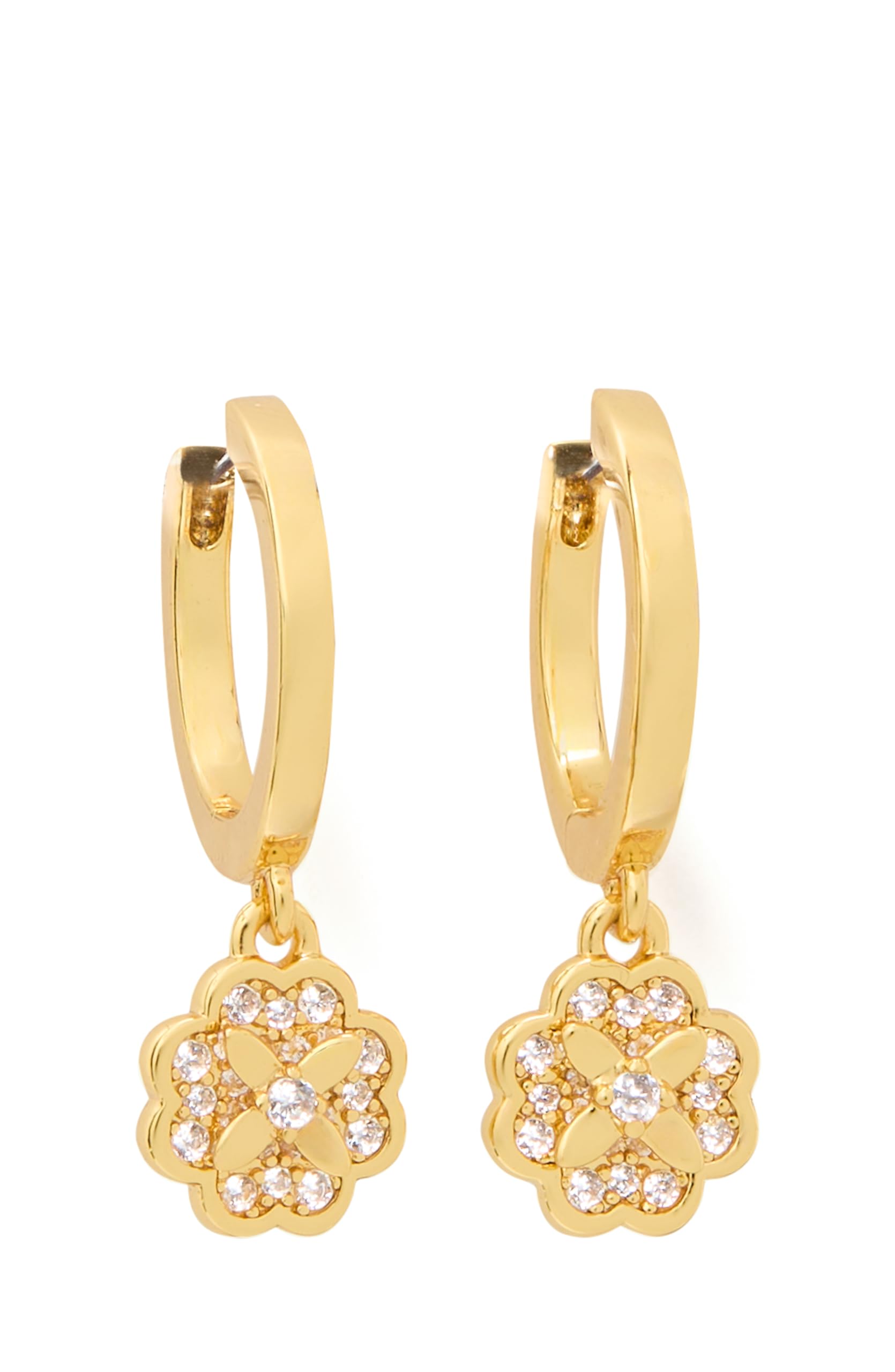 Kate Spade New York Heritage Bloom Huggie Drop Earrings