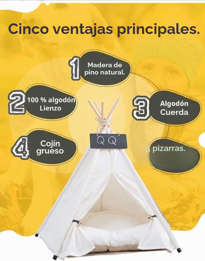 Vinnykud Tienda de Campaña para Mascotas Lienda de Campaña para Perro o Mascota Extraíble y Lavable Plegable con Colchón Cama para Mascotas