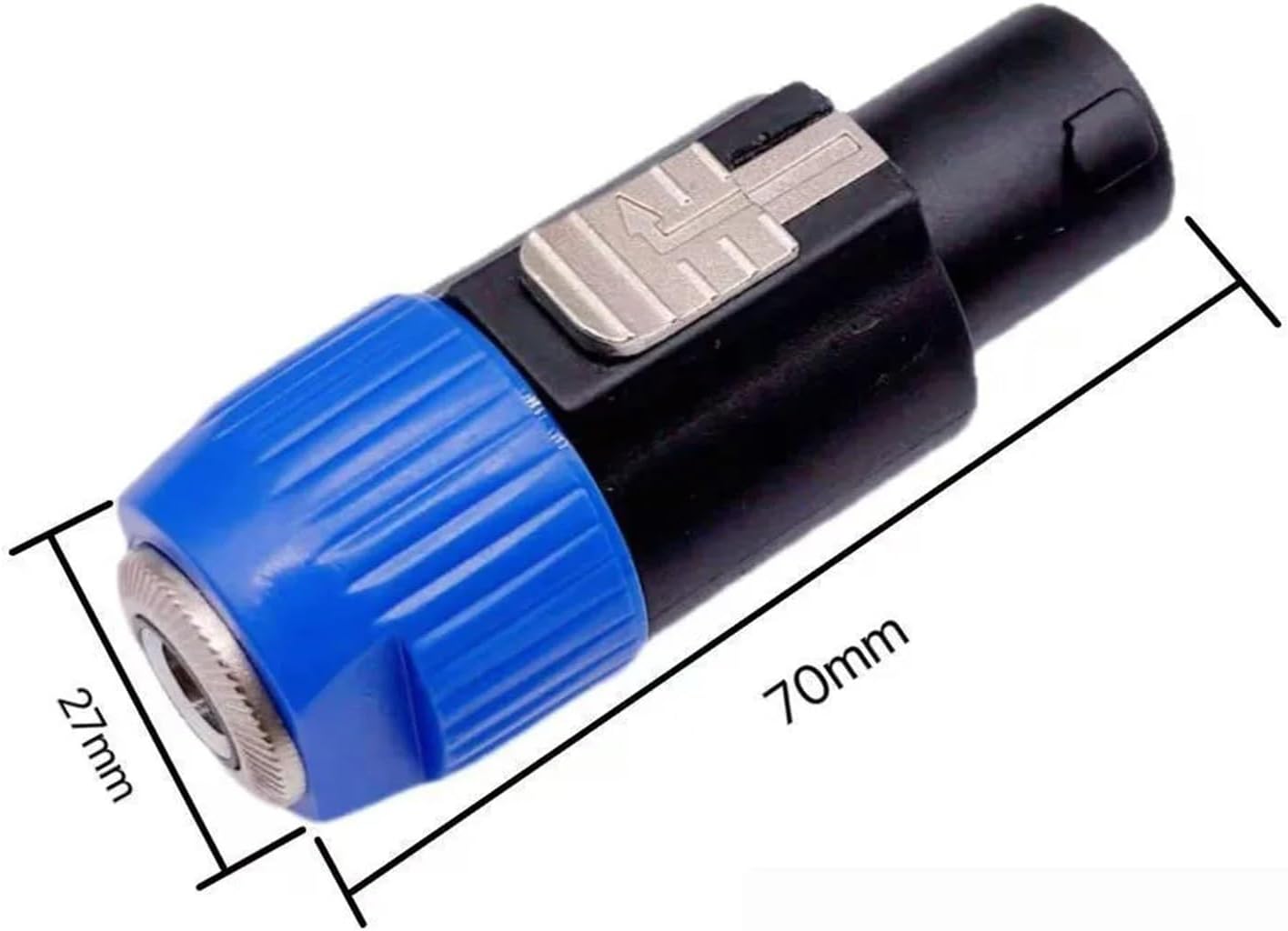 2/4PCS 4-Pole Audio Speaker to 6.5mm Metal Converter Jack Adapter Latch Connector Male to 1/4" TS Female(4pcs)