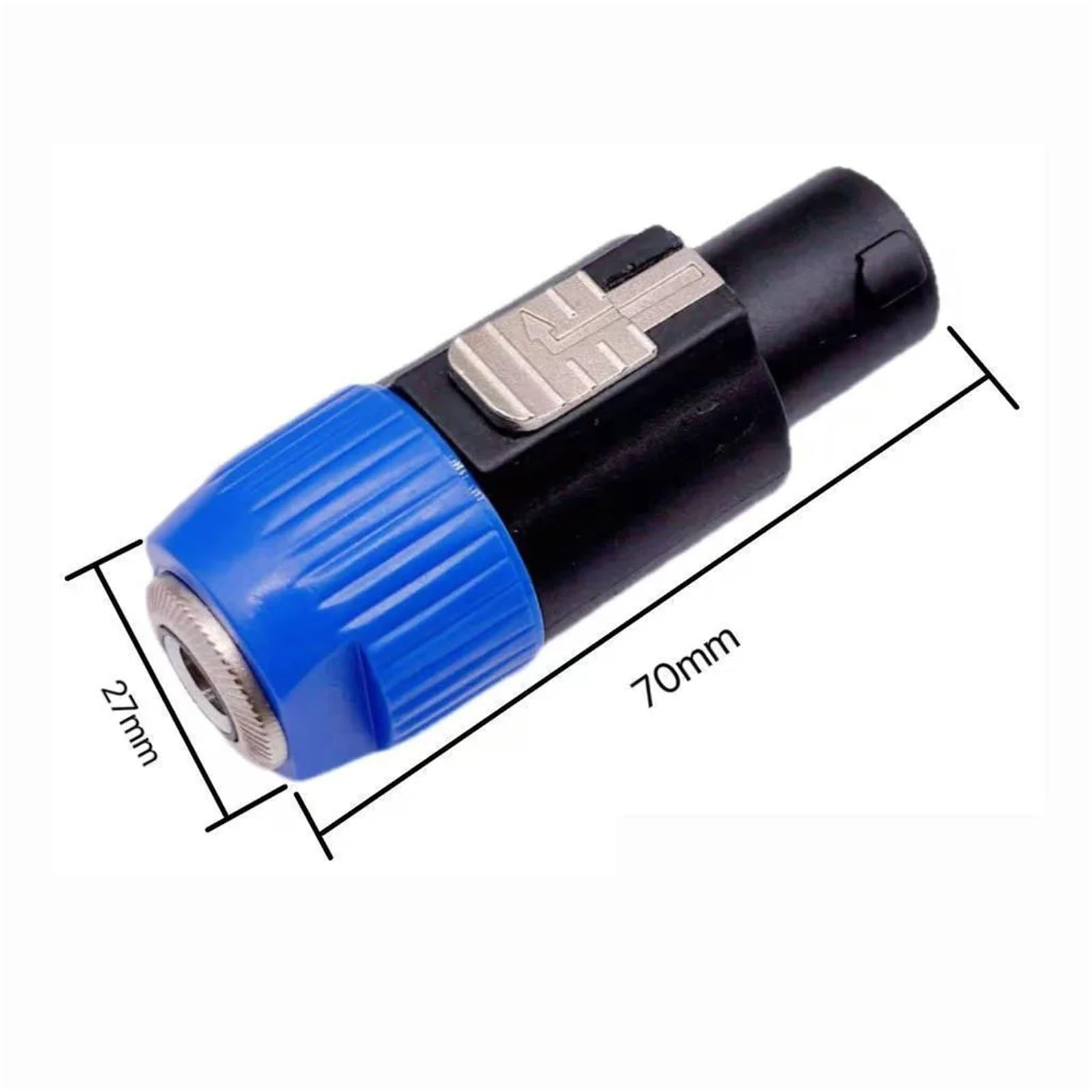 2/4PCS Spina for altoparlante audio a 4 poli a 6.5mm Convertitore in metallo Adattatore Jack Fermo Connettore aeronautico Maschio a 1/4 "TS Femmina(2pcs)