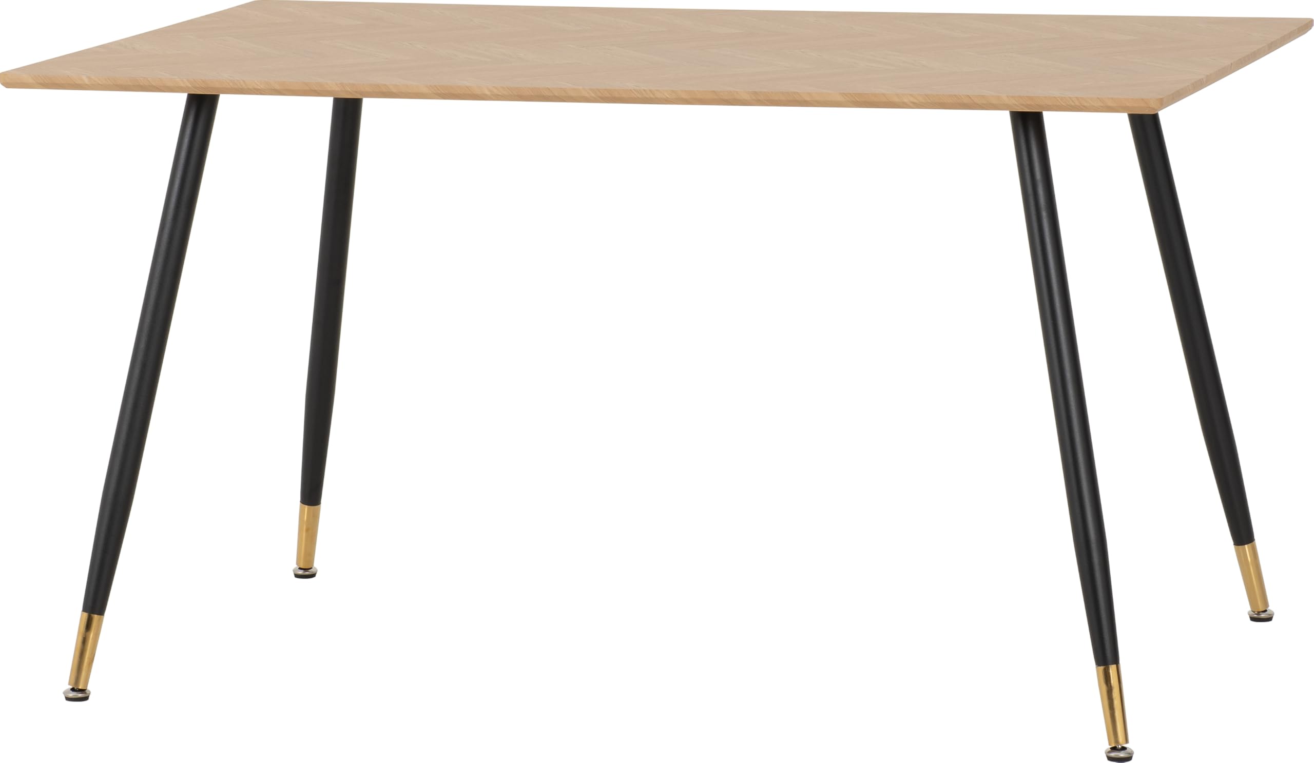 Seconique Hamilton Dining Table - Medium Oak Effect - Black