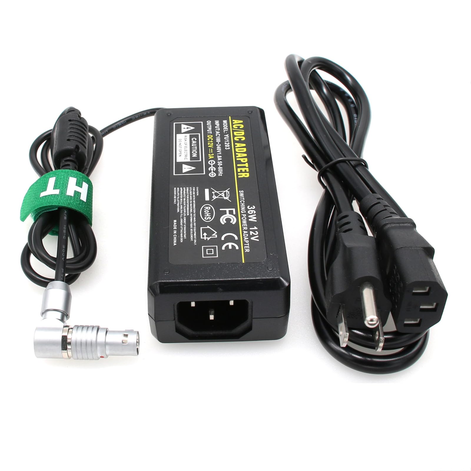 HangTon Adattatore di rete 12 V AC DC per DJI Transmission High Bright Monitor/Video Transmitter/Master Wheels, girevole a 90 gradi, angolo retto femmina a 6 pin