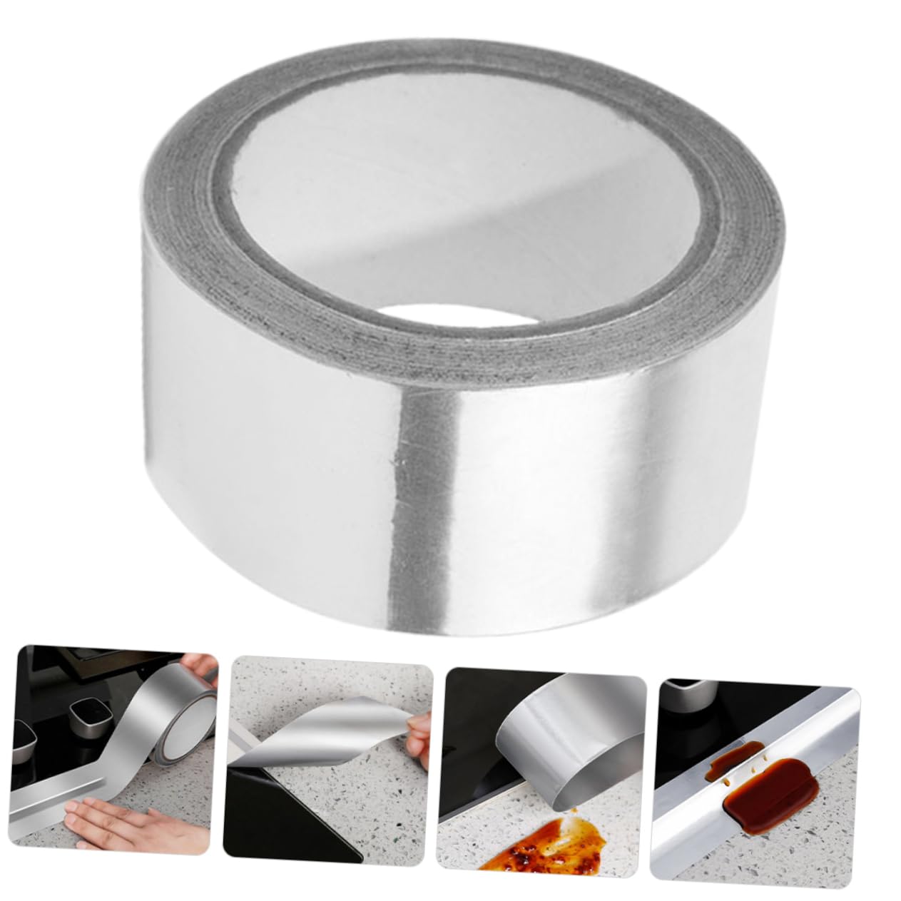 Cinta Adhesiva De Aluminio Para Sellar Ventanas 3 Rollos Resistente A Altas Temperaturas Para Reparación De Telas Conductora Eléctrica Gruesa Adhesiva Aislante Para