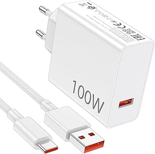 Chargeur USB C - 100 W - Pour smartphone Xiaomi 17 Poco X8Pro X8ProMax M8Pro F8 Ultra F8Pro - Chargeur rapide USB C 100 W - Pour Xiaomi Redmi Note 15pro+ K90 K90Promax - Avec câble de charge de 1 m et