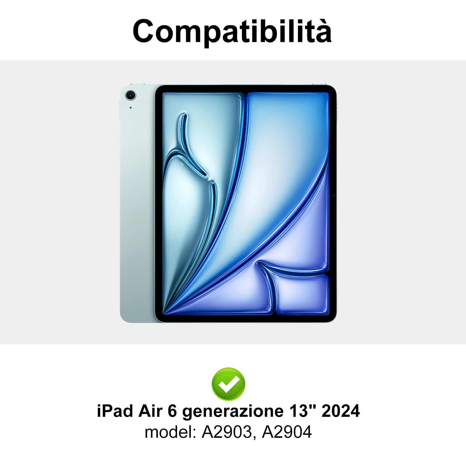 Custodia Tastiera per iPad Air 13 M4 2026/M3 2025/M2 2024 con Touchpad, Bluetooth Magnetica Staccabile, Cover Italiano QWERTY Retroilluminate Tastiera per iPad Air 13 Pollici M4/M3/M2, Verde scuro