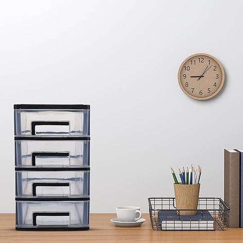 Miniatura 4 de Cajones de almacenamiento de escritorio apilables unidad de estante de cajón de plástico para dormitorio de oficina