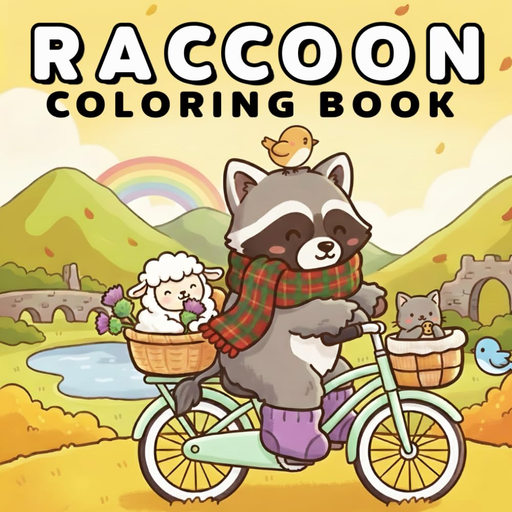 Raccoon Coloring Book: 50+ Cute Raccoon Coloring Pages for Relaxation – Simple, Fun Designs for Adults and Teens