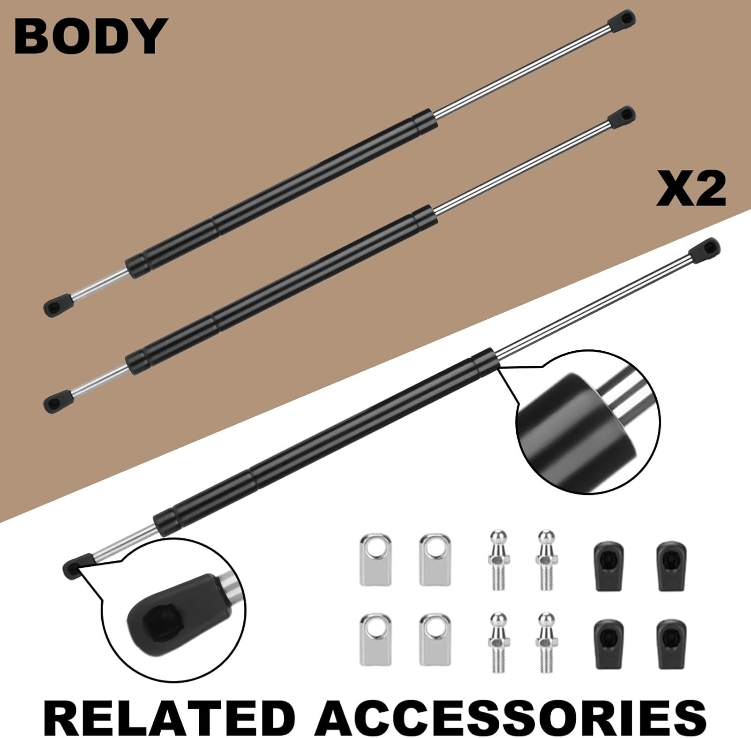 24 in 150Lb/668N Gas Struts Spring Shocks Lift Support for RV Ded Floor Hatch Heavy Duty Lid Truck Tonneau Cover Outdoor TV Cabinet Boat Engine Cover (Super Strong) Set of 2