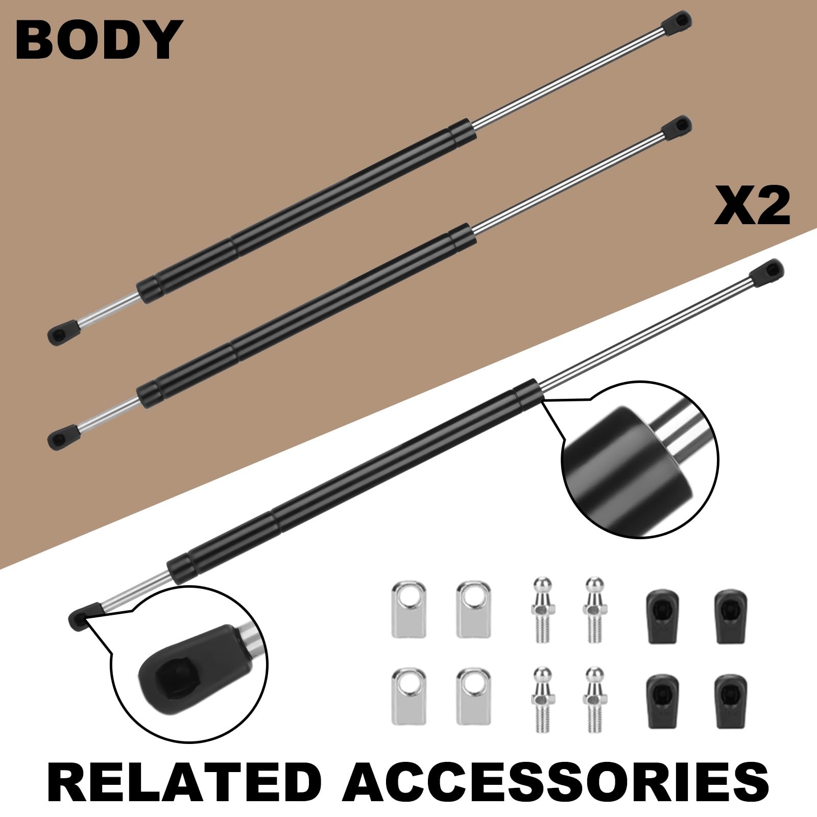 Amazon.com: Dekalaii 24 in 150Lb/668N Gas Struts Spring Shocks