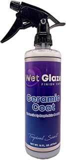 Wet Glaze Ceramic Coat - 12 Month Ceramic Coating Spray - High Gloss Retention and Extremely Hydrophobic - Safe for Auto, Marine, Motorcycle, RV, and More!