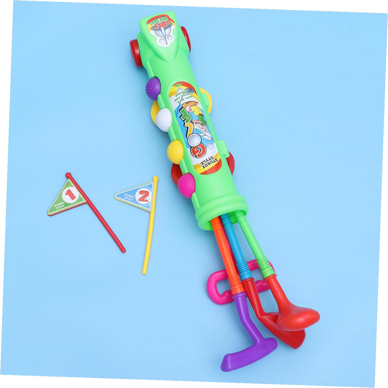 SOIMISS 2 set Giochi Educativi Golf per Plastica Verde Giocattoli Sportivi per Attività Indoor e Outdoor Divertimento Famiglia e Sviluppo Motorio per Ragazzi e Ragazze