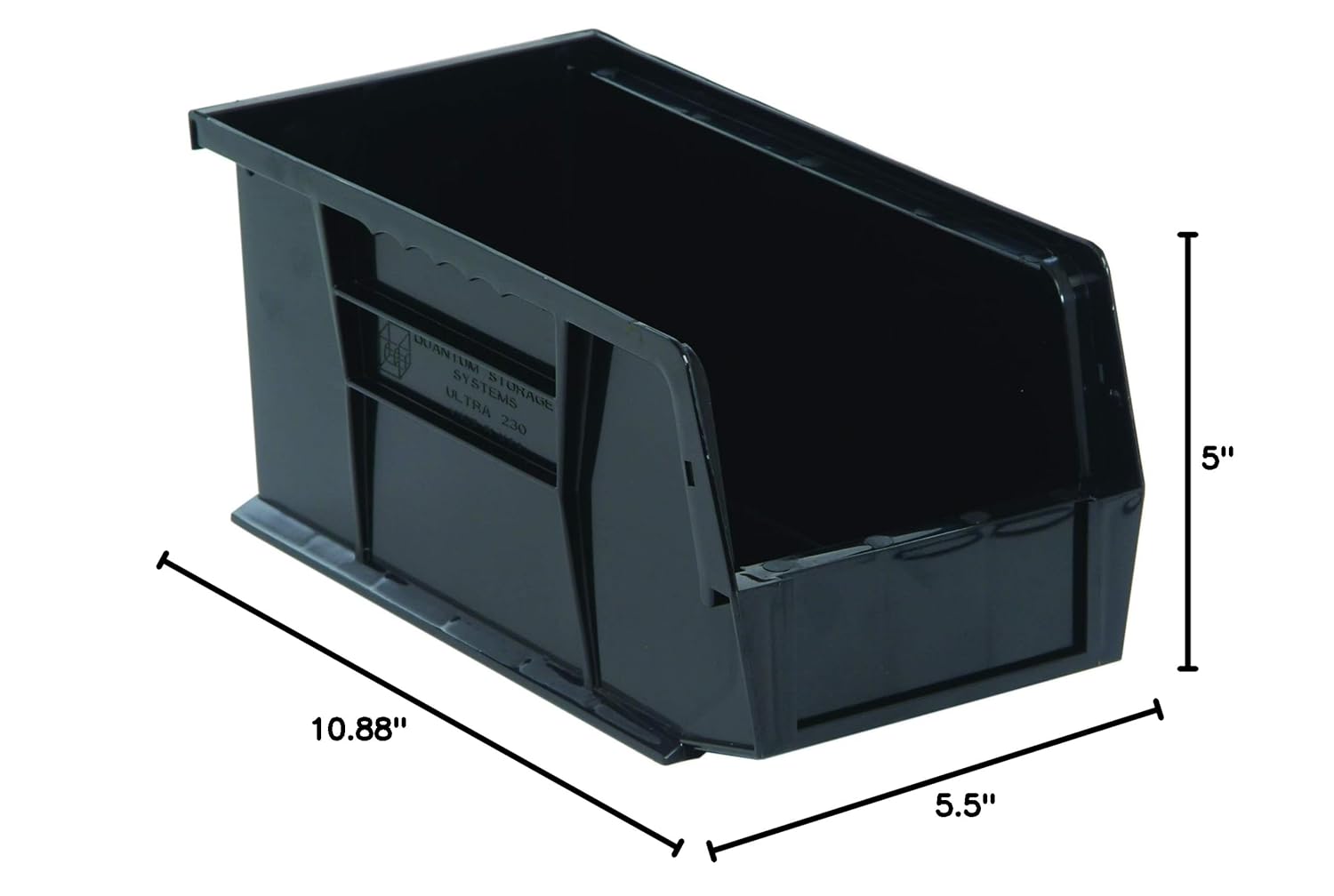 QUANTUM STORAGE SYSTEMS K-QUS230CO-8 8-Pack Ultra-Stack and Hang Bins, 10-7/8 inch x 5-1/2 inch x 5 inch, Black Conductive