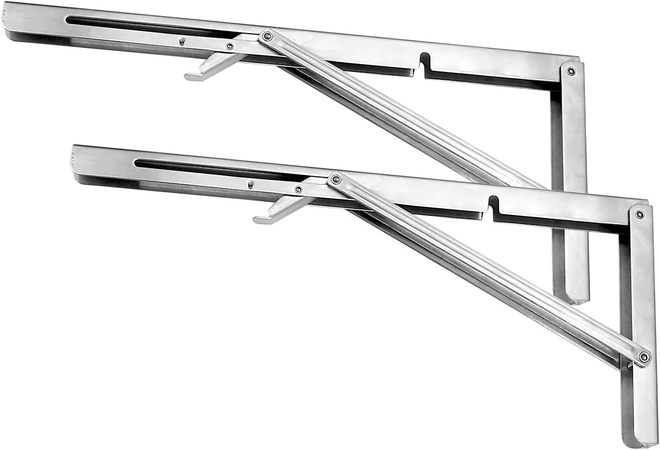 Folding Shelf Brackets 24 Inch for Shelves, Folding Wall Bracket Hinges Heavy Duty for Workbench