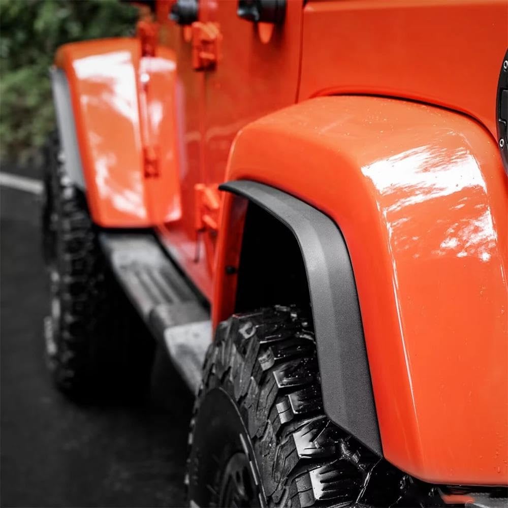 Sourcil Roue Voiture Lot De 4 Élargisseurs d'ailes en ABS Noir Tout-Terrain pour Jeep pour Wrangler pour JK 2007-2017 - Protecteur De Roue Plus Large