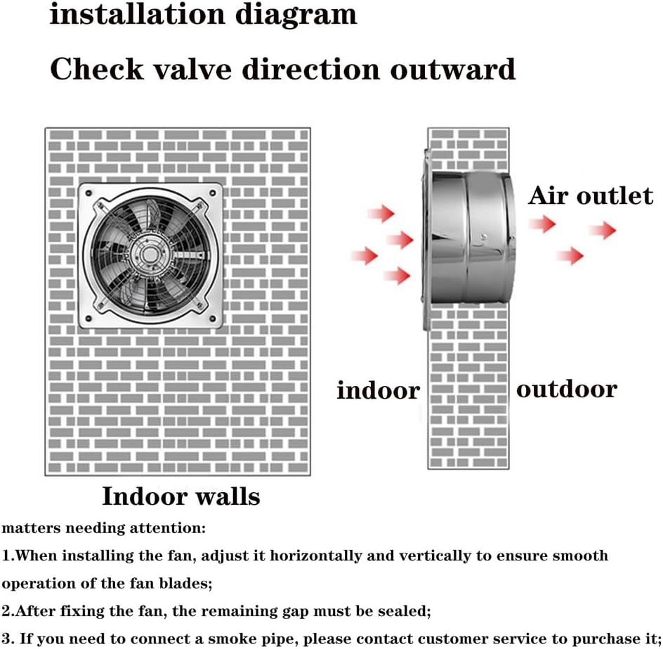 6 Inch/7 Inch/8 Inch Household Exhaust Fan, Kitchen High Air Volume Exhaust Fan with Power Cord Easy Installation Suitable for Bathroom Ventilation