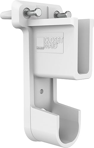 ClosetMaid 6609 SuperSlide Soporte de pared para estante y barra colgante, color blanco